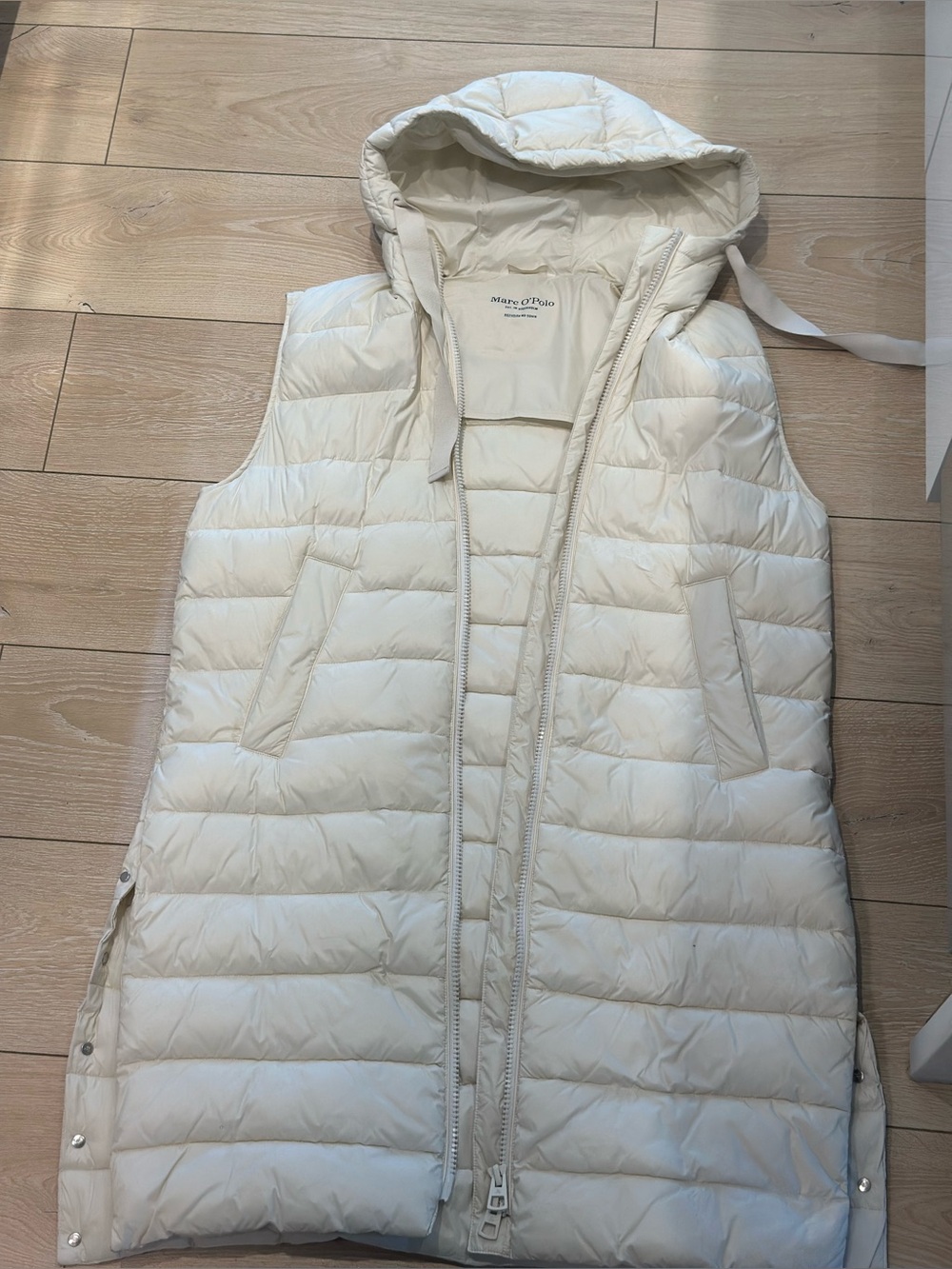 Marc O’Polo Cream Puffer Vest Hooded Down Vest Women S/M EU 38